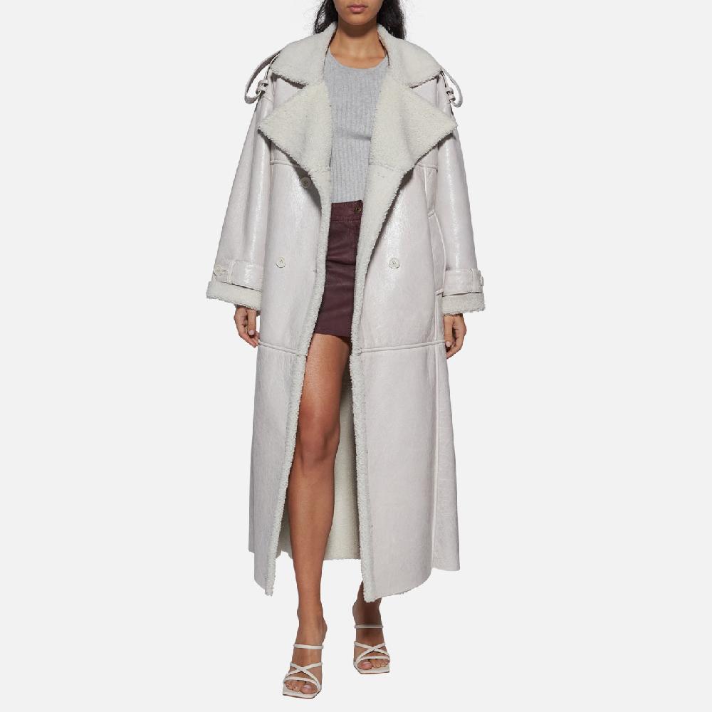 Salvatore Santoro CAPPOTTO DOPPIOPETTO IN SHEARLING - IVORY 2025