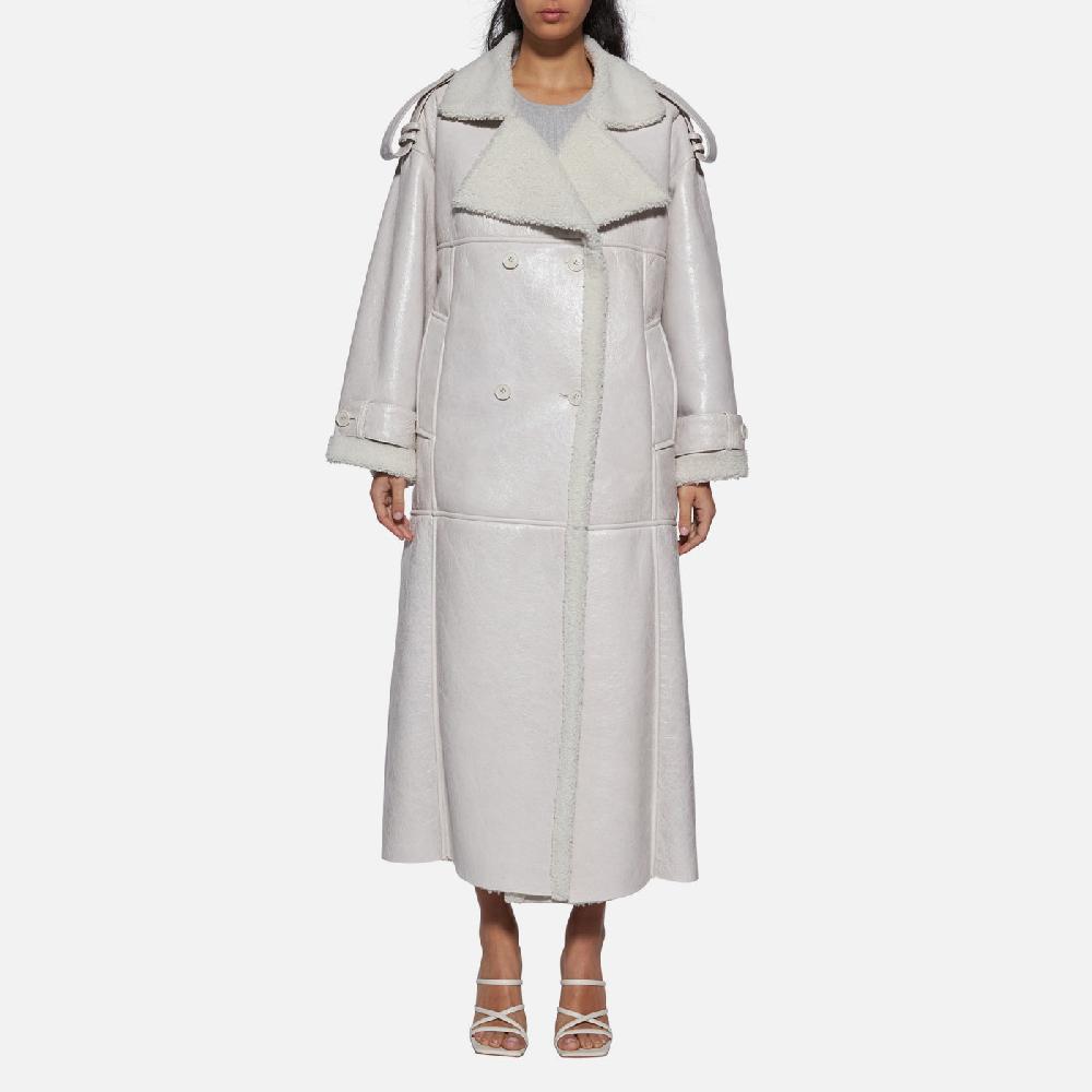 Salvatore Santoro CAPPOTTO DOPPIOPETTO IN SHEARLING - IVORY 2025