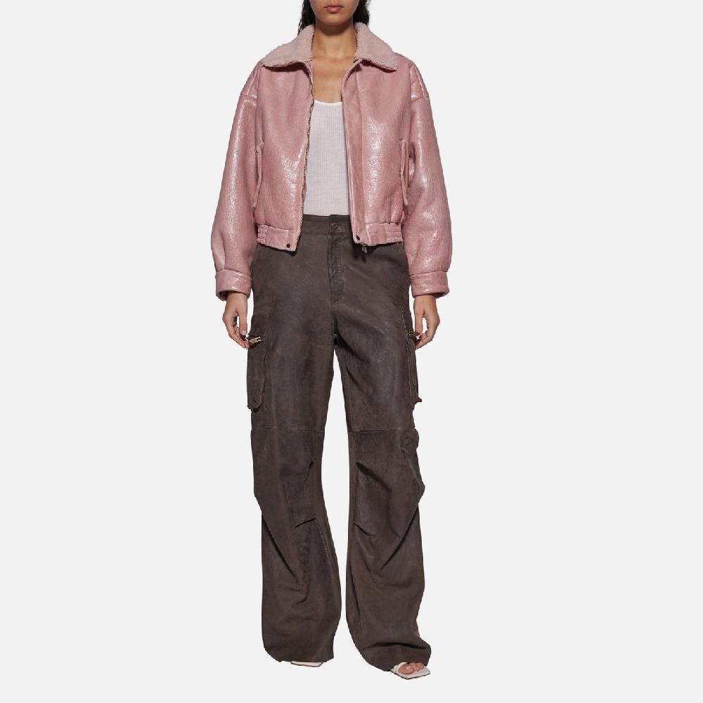 Salvatore Santoro BOMBER IN SHEARLING - ROSA Offerta temporanea