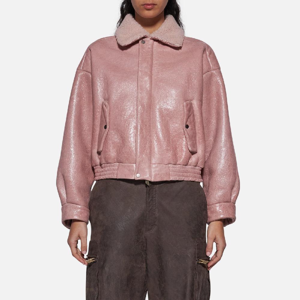 Salvatore Santoro BOMBER IN SHEARLING - ROSA Offerta temporanea