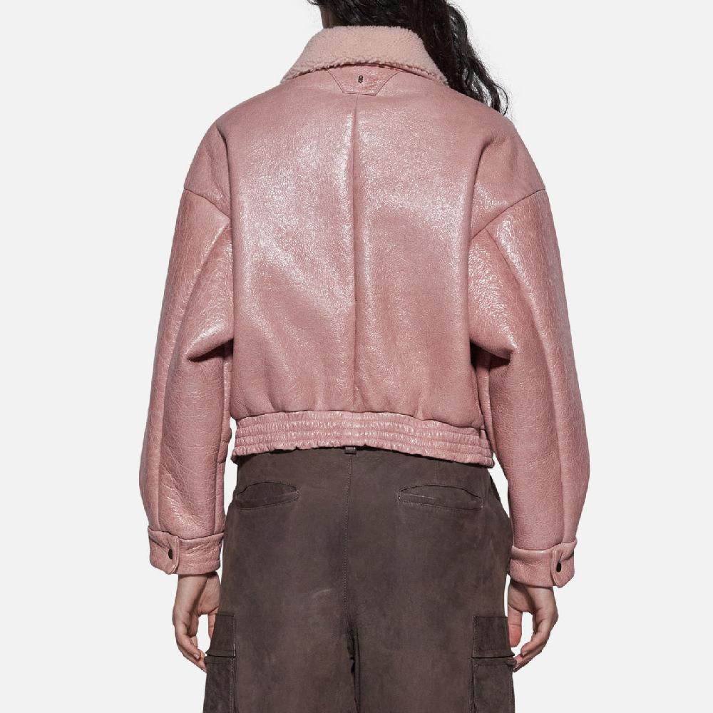 Salvatore Santoro BOMBER IN SHEARLING - ROSA Offerta temporanea