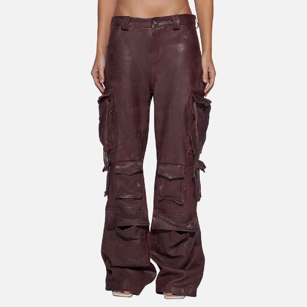 Salvatore Santoro PANTALONE IN PELLE - PRUNE Qualità