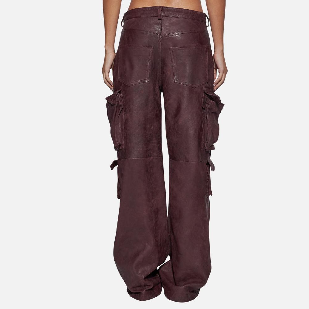 Salvatore Santoro PANTALONE IN PELLE - PRUNE Qualità
