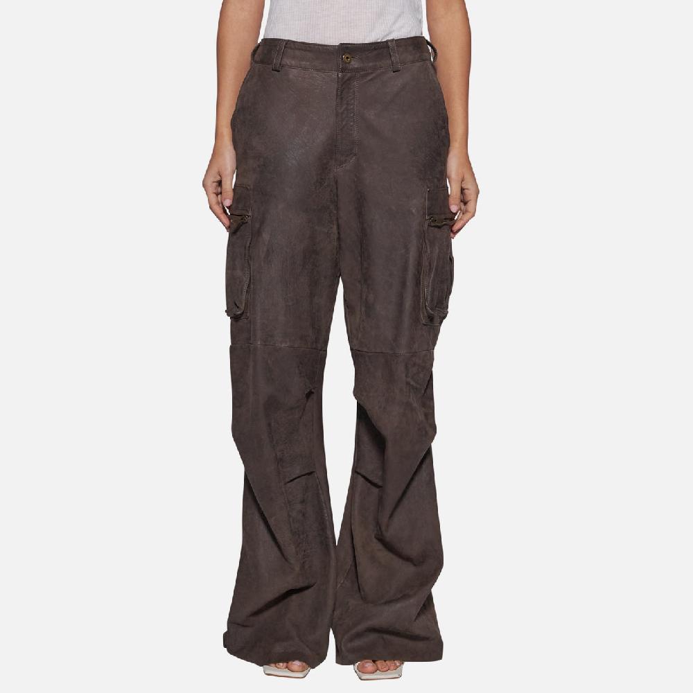 Salvatore Santoro PANTALONE IN PELLE - STONE Vendita