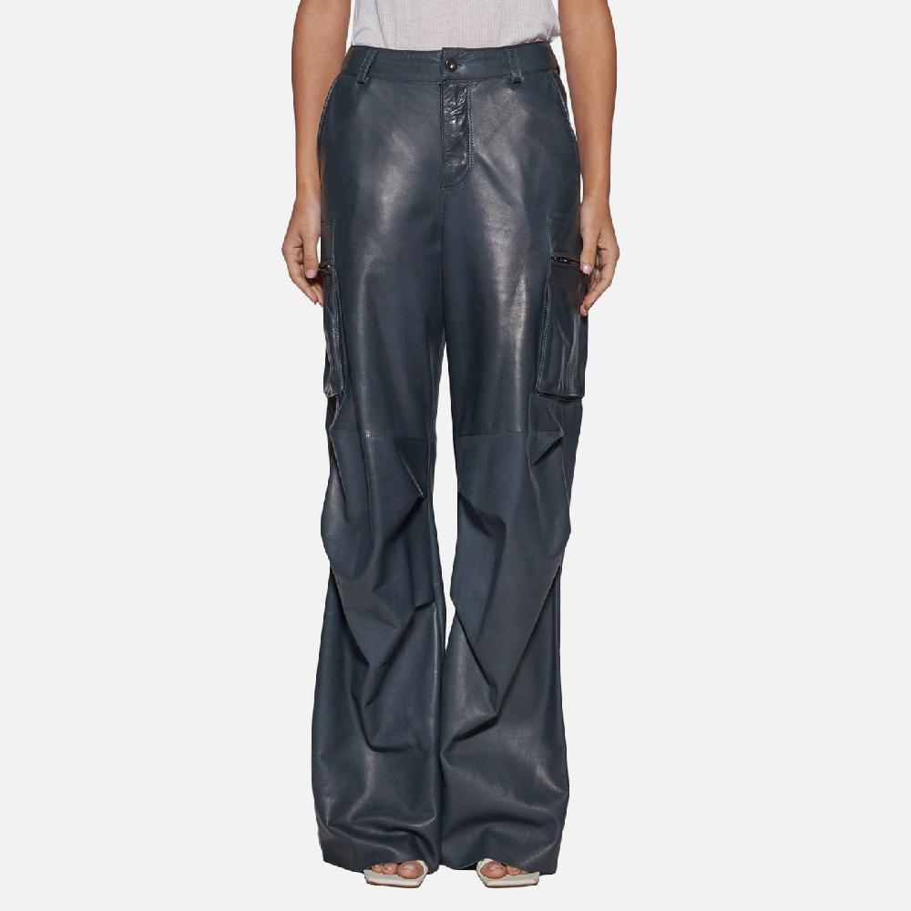 Salvatore Santoro PANTALONE IN PELLE - ASFALTO Pezzi Unici
