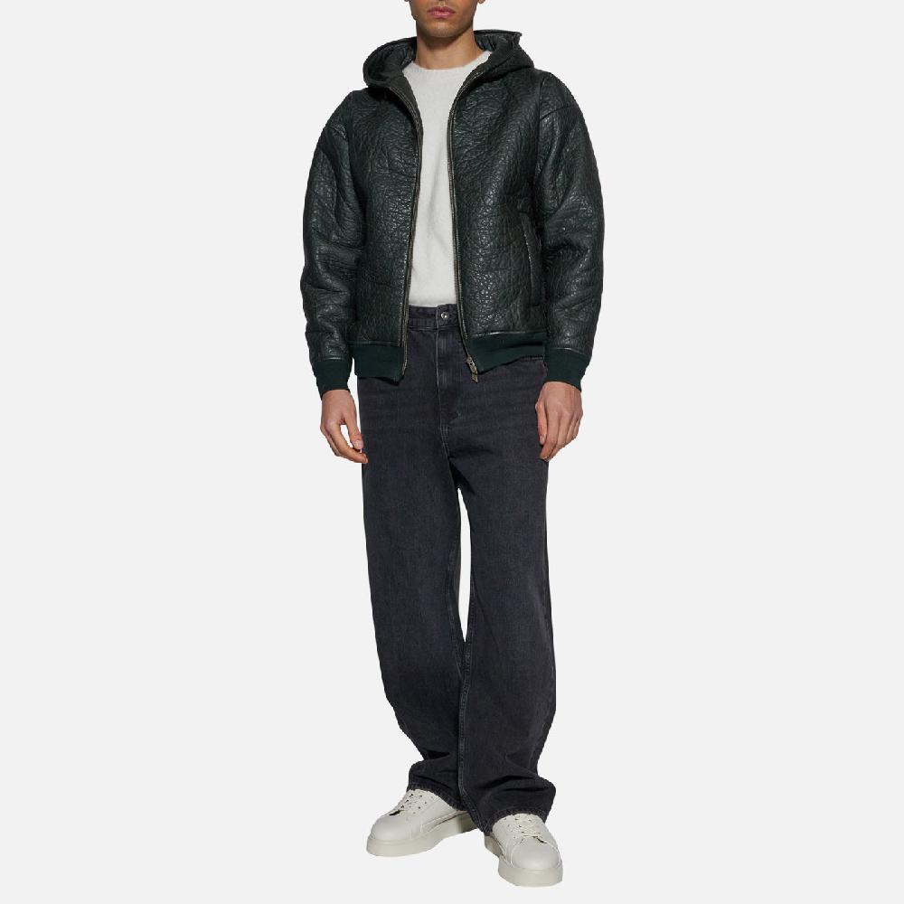 Salvatore Santoro FELPA IN PELLE - DARK GREEN Consegna Veloce