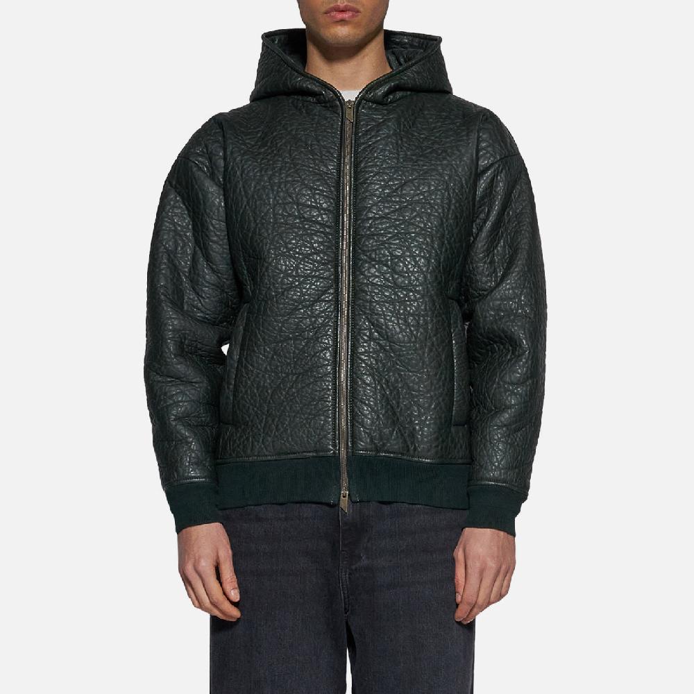 Salvatore Santoro FELPA IN PELLE - DARK GREEN Consegna Veloce