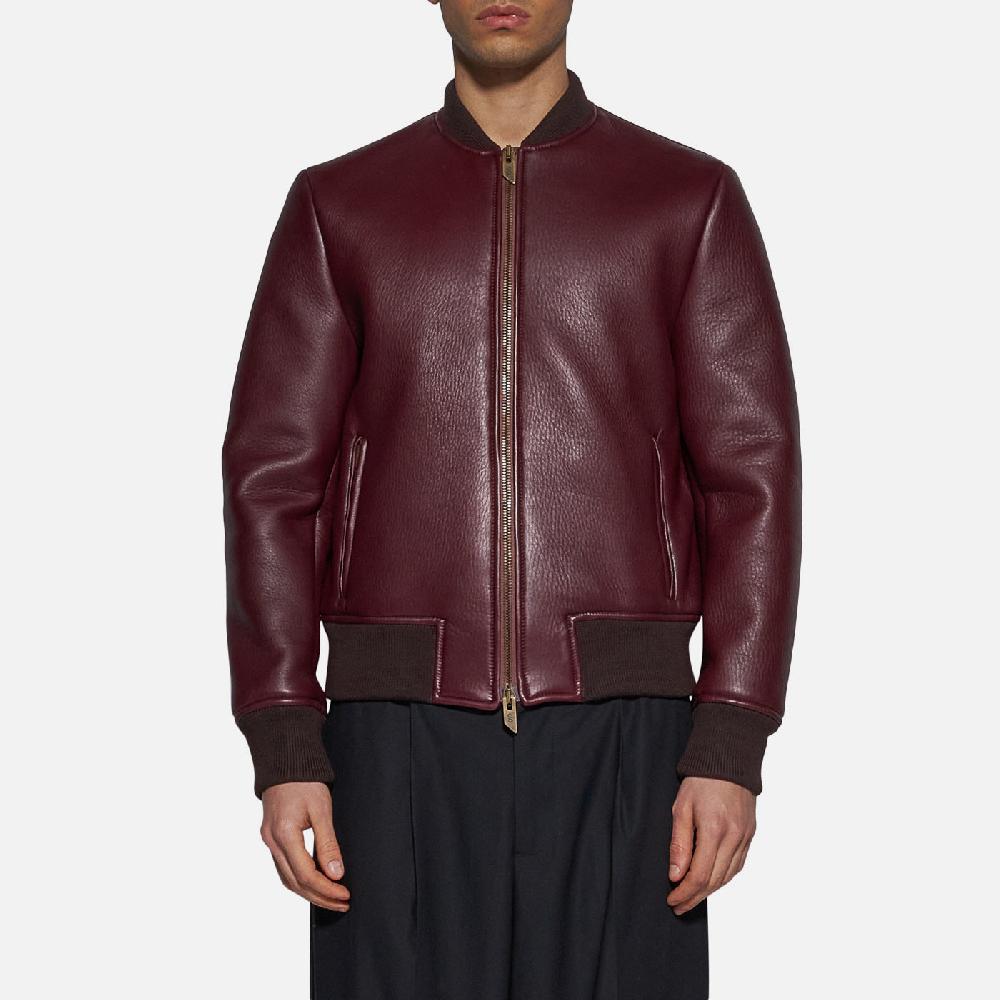 Salvatore Santoro BOMBER IN PELLE - BORDEAUX Rilascio limitato