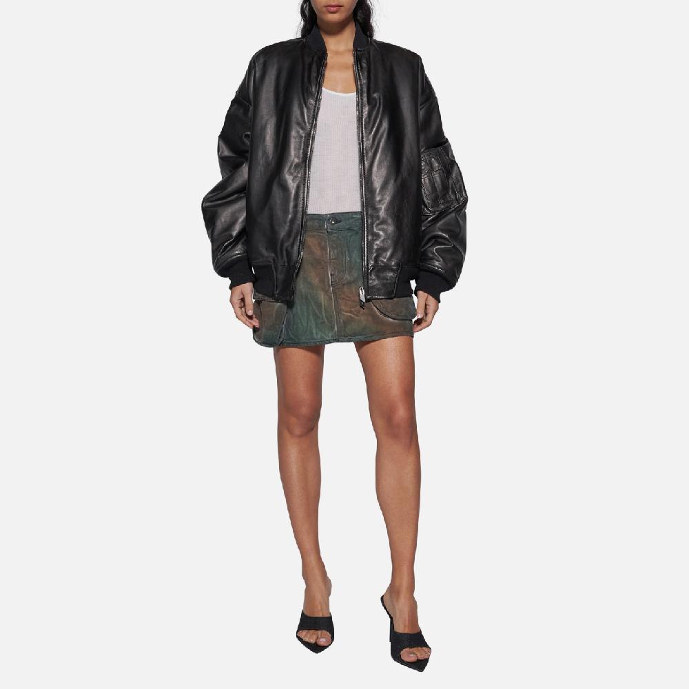 Salvatore Santoro BOMBER IN PELLE - BLACK Presa