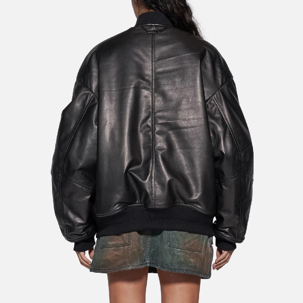 Salvatore Santoro BOMBER IN PELLE - BLACK Presa