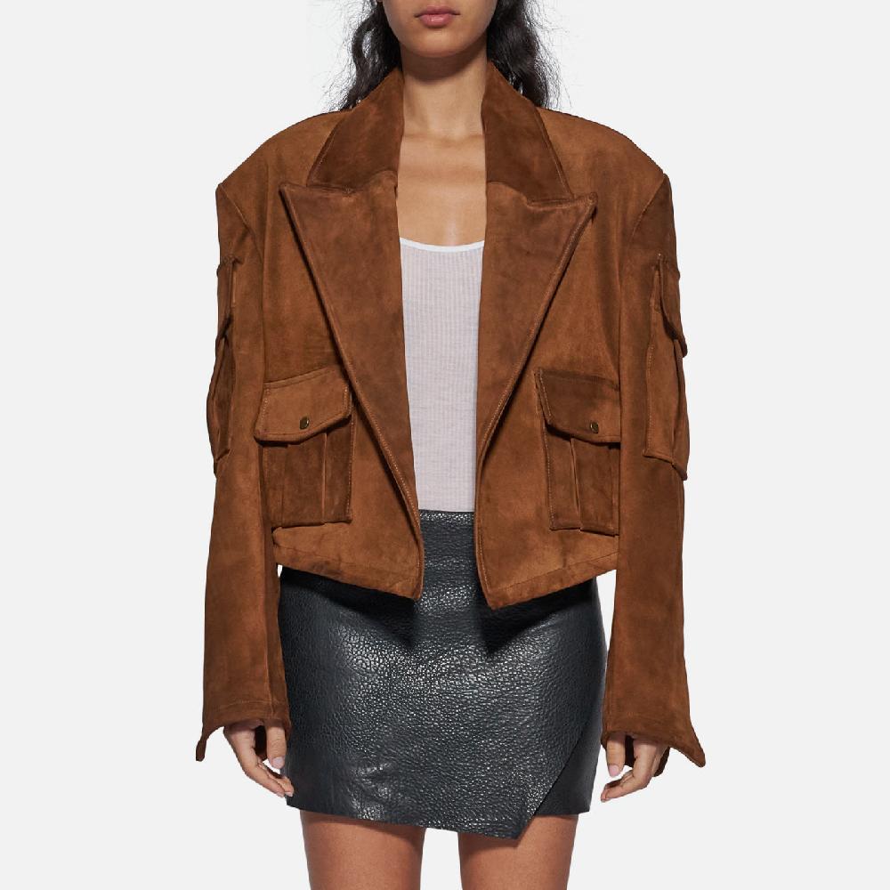 Salvatore Santoro BLAZER IN CAMOSCIO - TOBACCO Vendita Economica