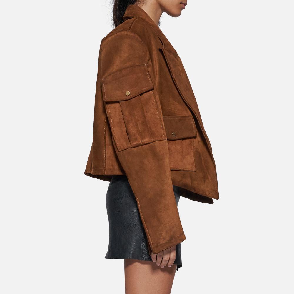 Salvatore Santoro BLAZER IN CAMOSCIO - TOBACCO Vendita Economica