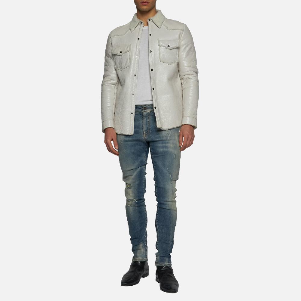 Salvatore Santoro CAMICIA IN SHEARLING - IVORY Italia