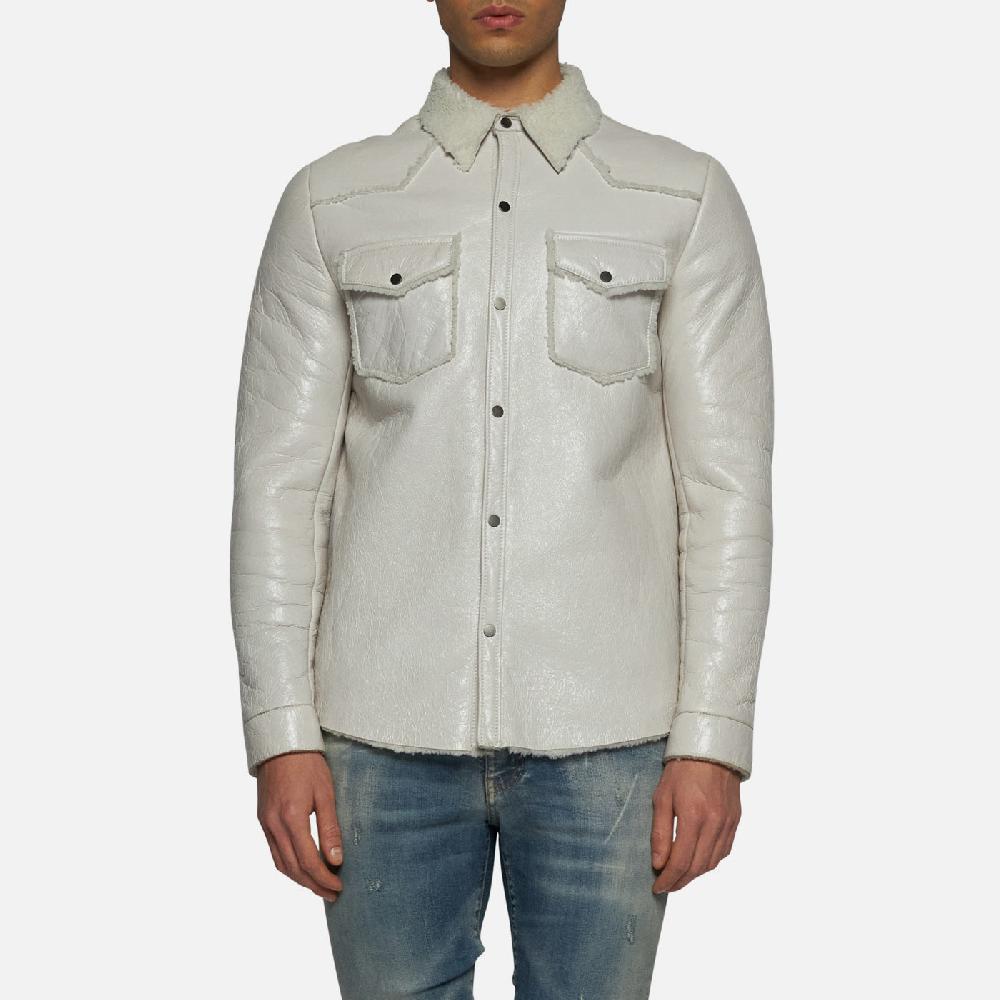 Salvatore Santoro CAMICIA IN SHEARLING - IVORY Italia