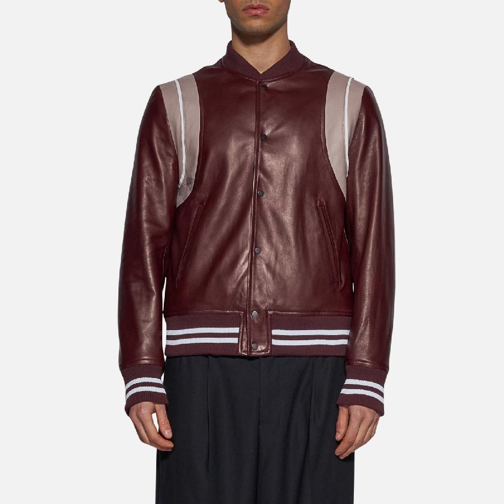 Salvatore Santoro BOMBER IN PELLE - BORDEAUX Nuovo