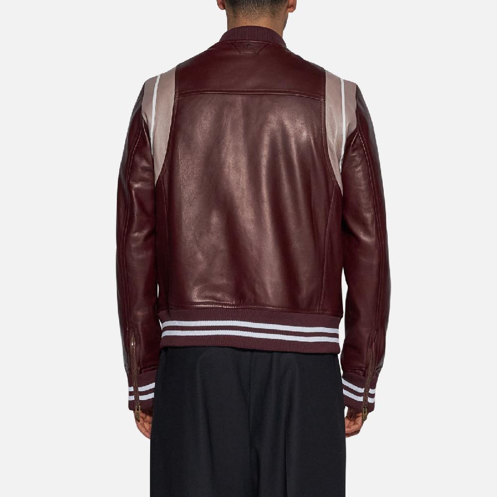 Salvatore Santoro BOMBER IN PELLE - BORDEAUX Nuovo