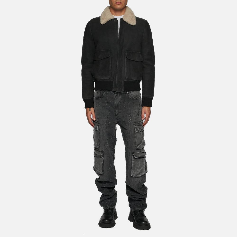 Salvatore Santoro GIACCA IN SHEARLING - BLACK Vendita