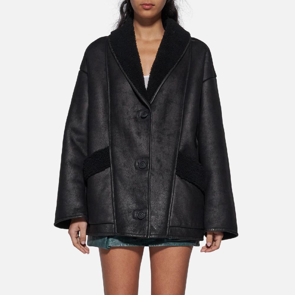 Salvatore Santoro GIACCA IN SHEARLING - BLACK Consegna Veloce