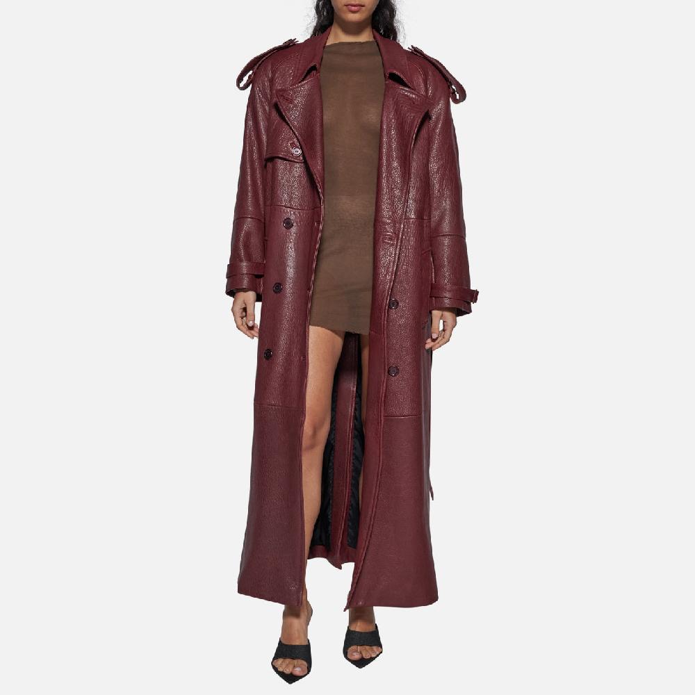 Salvatore Santoro TRENCH IN PELLE - BORDEAUX Shopping Online