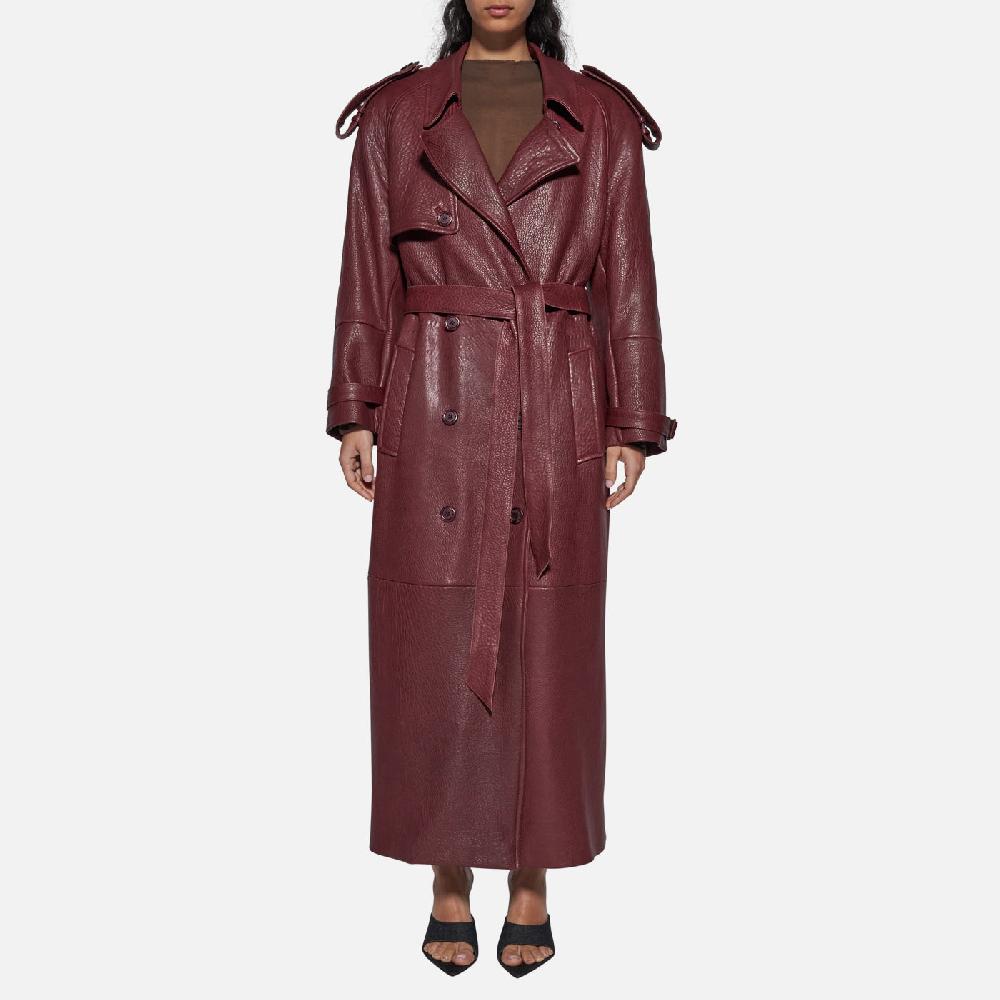 Salvatore Santoro TRENCH IN PELLE - BORDEAUX Shopping Online