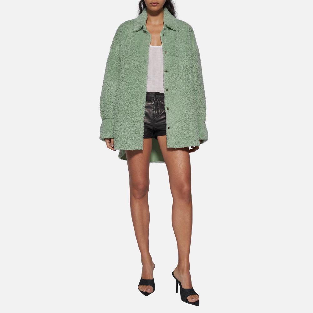 Salvatore Santoro CAMICIA IN SHEARLING - LIGHT GREEN Affare Del Giorno