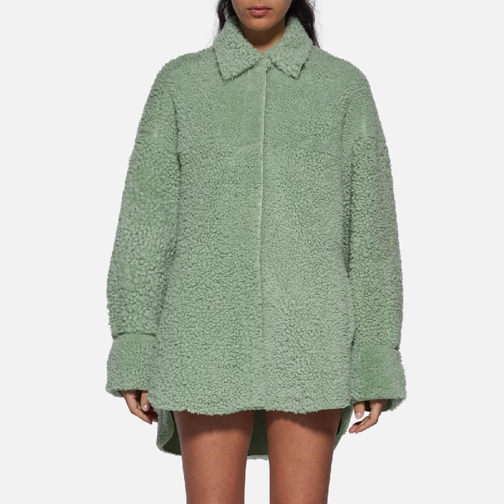 Salvatore Santoro CAMICIA IN SHEARLING - LIGHT GREEN Affare Del Giorno