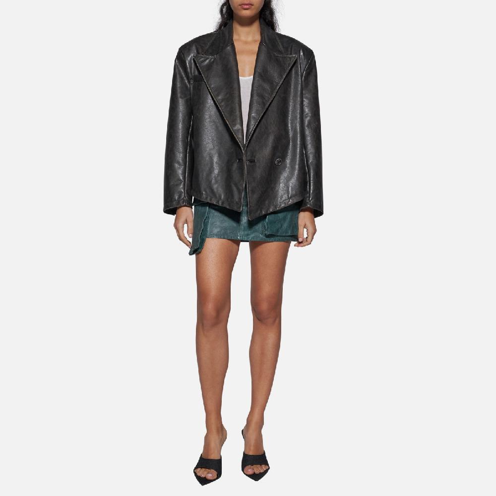 Salvatore Santoro BLAZER IN PELLE - BLACK Novità