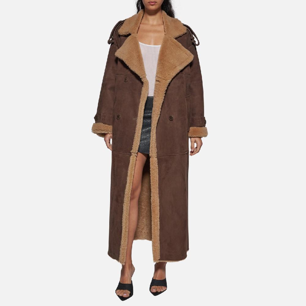 Salvatore Santoro CAPPOTTO DOPPIOPETTO IN SHEARLING - BROWN Offerta
