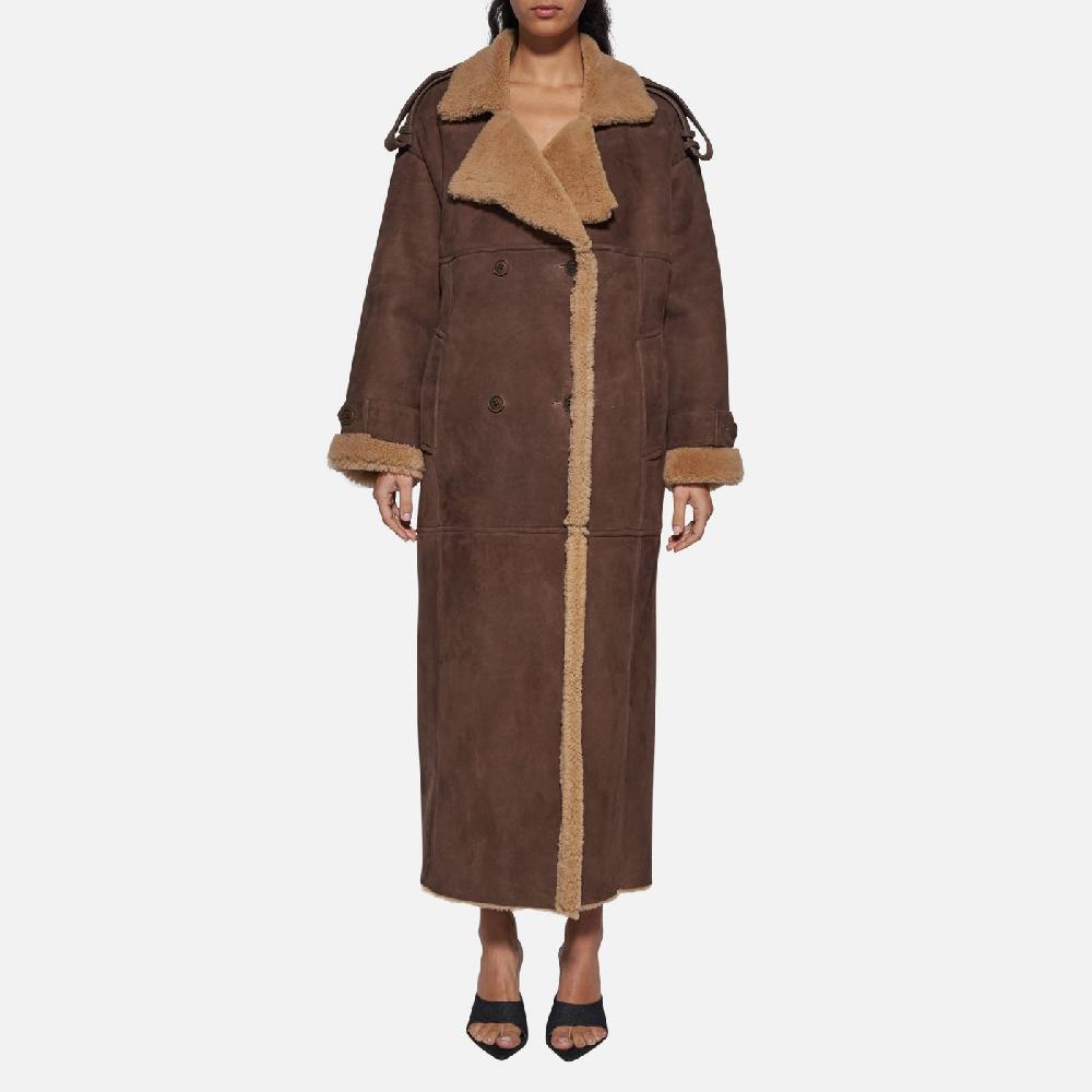 Salvatore Santoro CAPPOTTO DOPPIOPETTO IN SHEARLING - BROWN Offerta