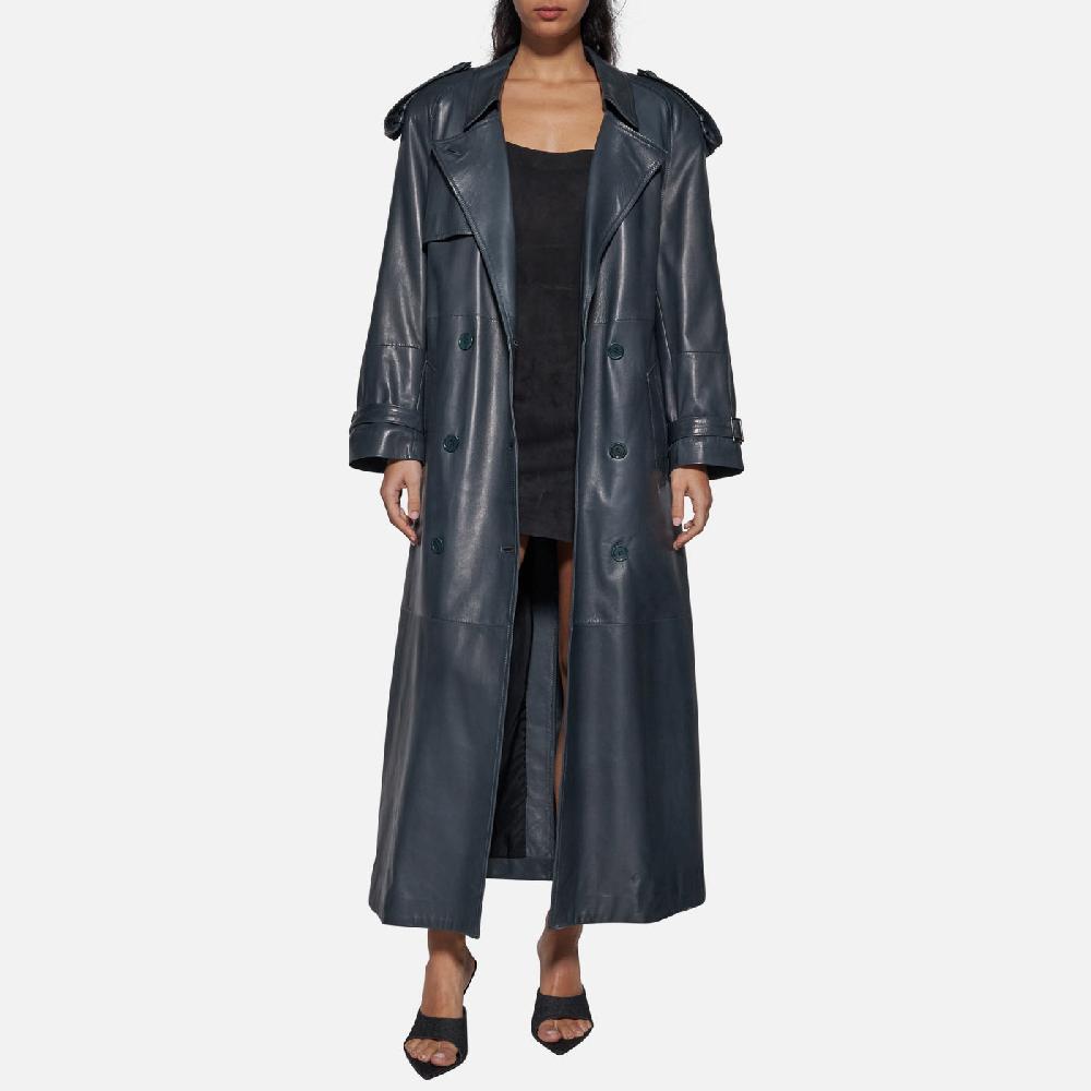 Salvatore Santoro TRENCH IN PELLE - ASFALTO Outlet