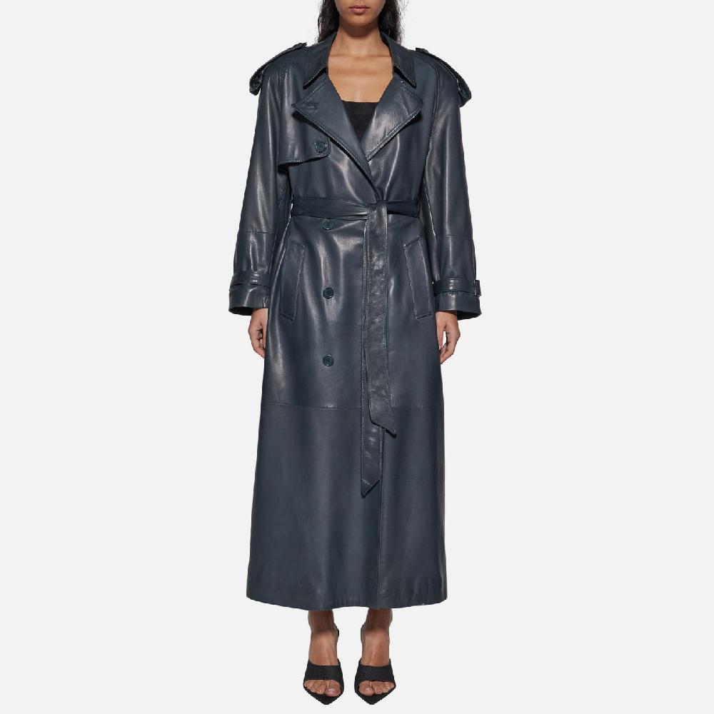 Salvatore Santoro TRENCH IN PELLE - ASFALTO Outlet