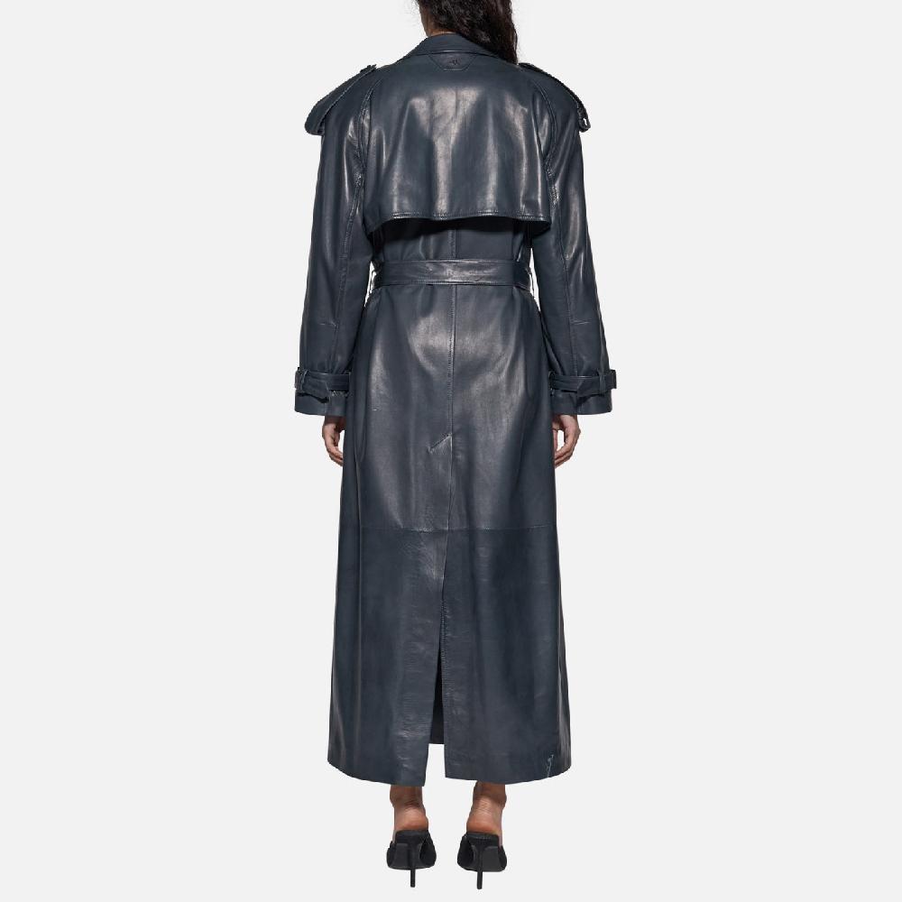 Salvatore Santoro TRENCH IN PELLE - ASFALTO Outlet