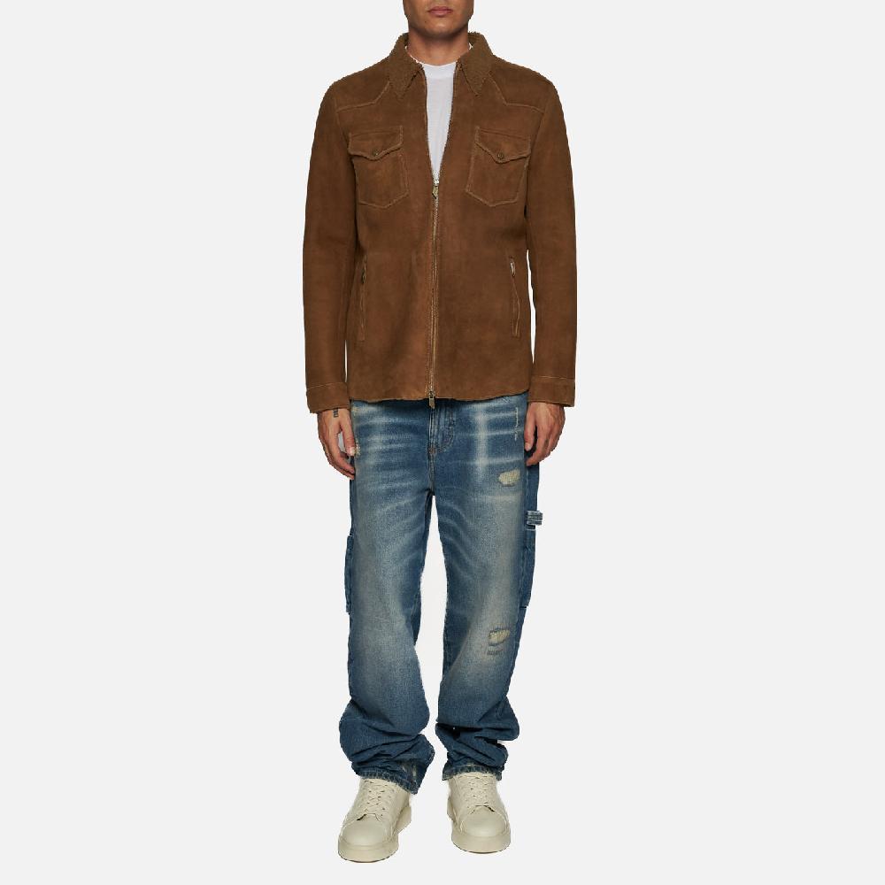 Salvatore Santoro CAMICIA IN SHEARLING - CAMEL In Vendita