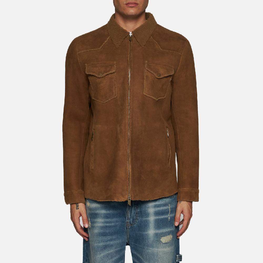 Salvatore Santoro CAMICIA IN SHEARLING - CAMEL In Vendita