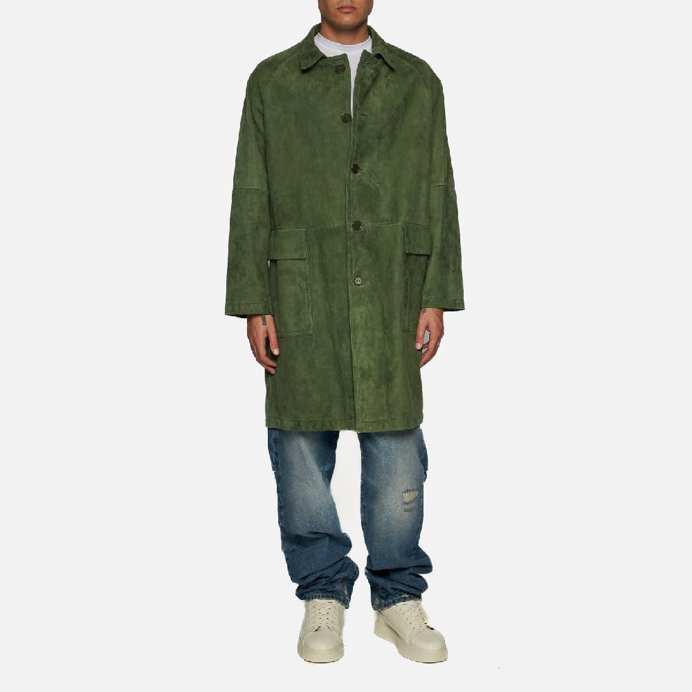 Salvatore Santoro CAPPOTTO IN SUEDE - GRREN Saldi