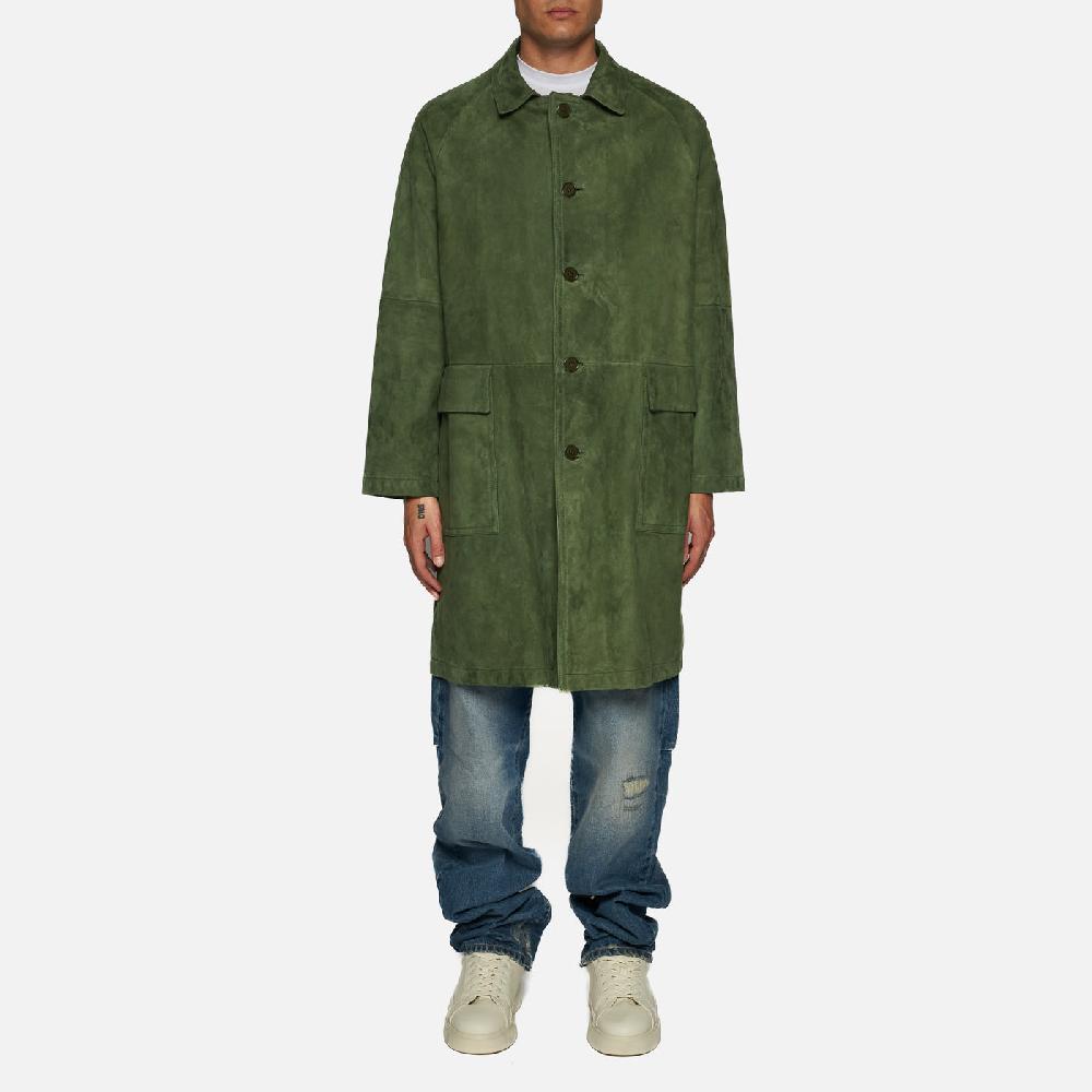 Salvatore Santoro CAPPOTTO IN SUEDE - GRREN Saldi