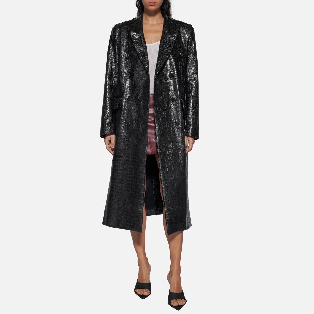 Salvatore Santoro CAPPOTTO IN PELLE - BLACK Vendita Economica
