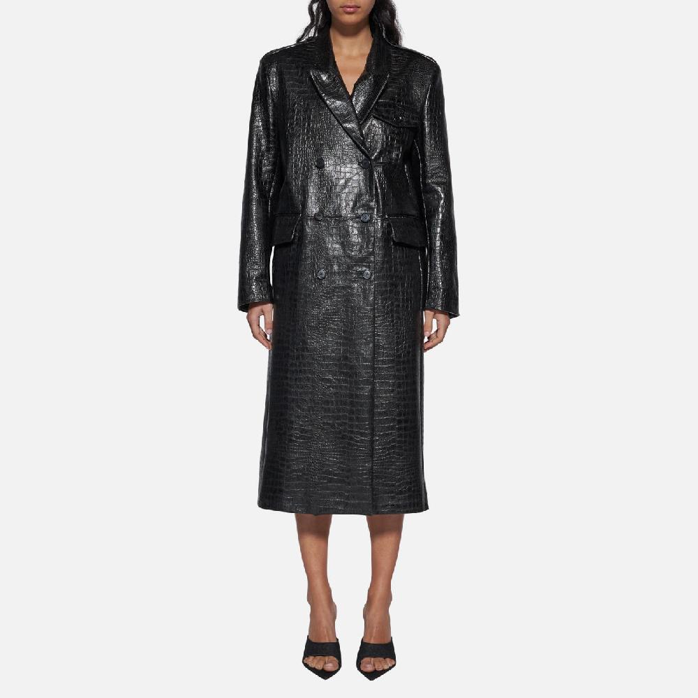 Salvatore Santoro CAPPOTTO IN PELLE - BLACK Vendita Economica