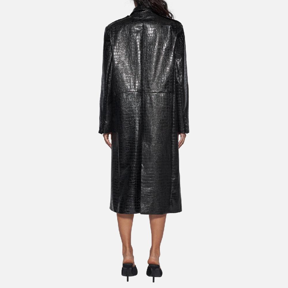 Salvatore Santoro CAPPOTTO IN PELLE - BLACK Vendita Economica