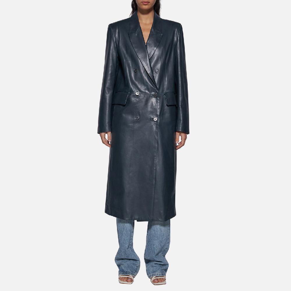 Salvatore Santoro CAPPOTTO IN PELLE - ASFALTO Saldi Di Fabbrica