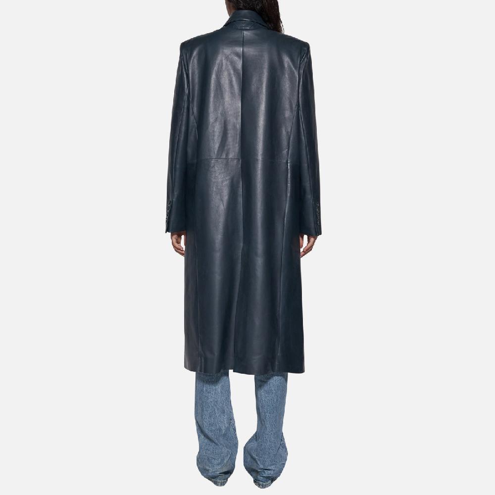 Salvatore Santoro CAPPOTTO IN PELLE - ASFALTO Saldi Di Fabbrica