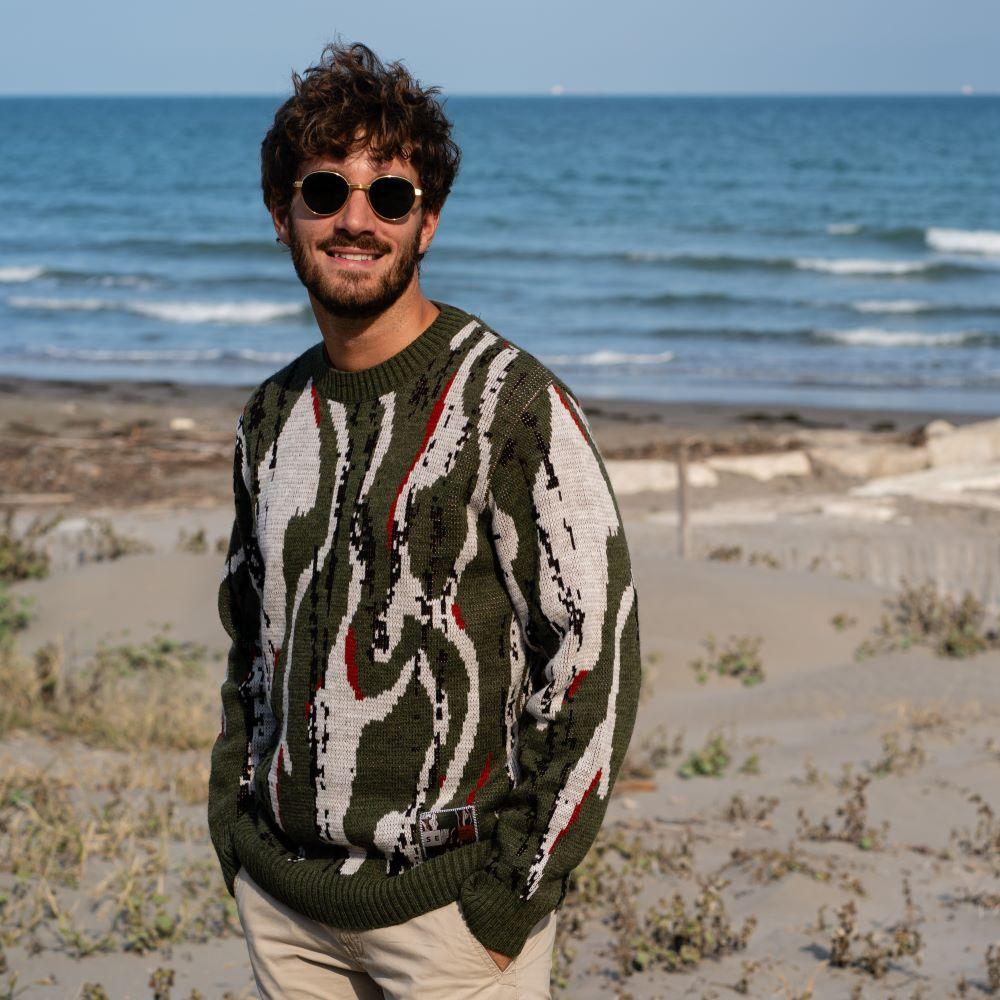 ﻿Seay / Maglione Allover Wood Tonga Qualità Garantita