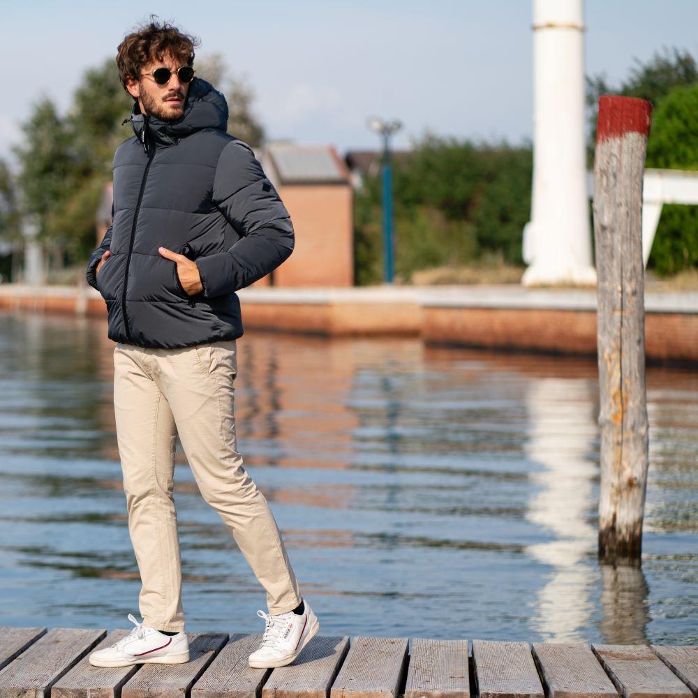 Seay / Piumino Grigio Ferro con Cappuccio Saldi