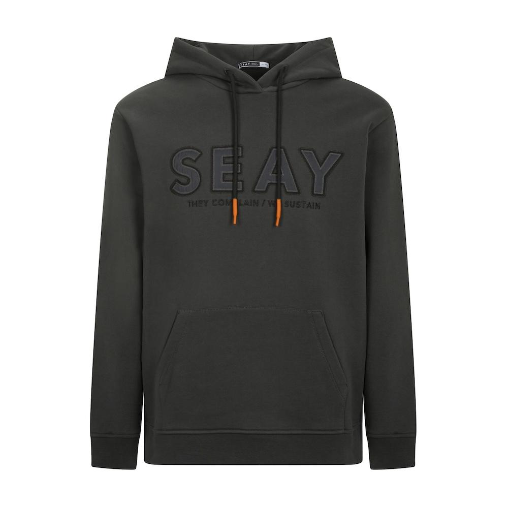 Seay / Felpa con Cappuccio Nera Delavé In Saldo