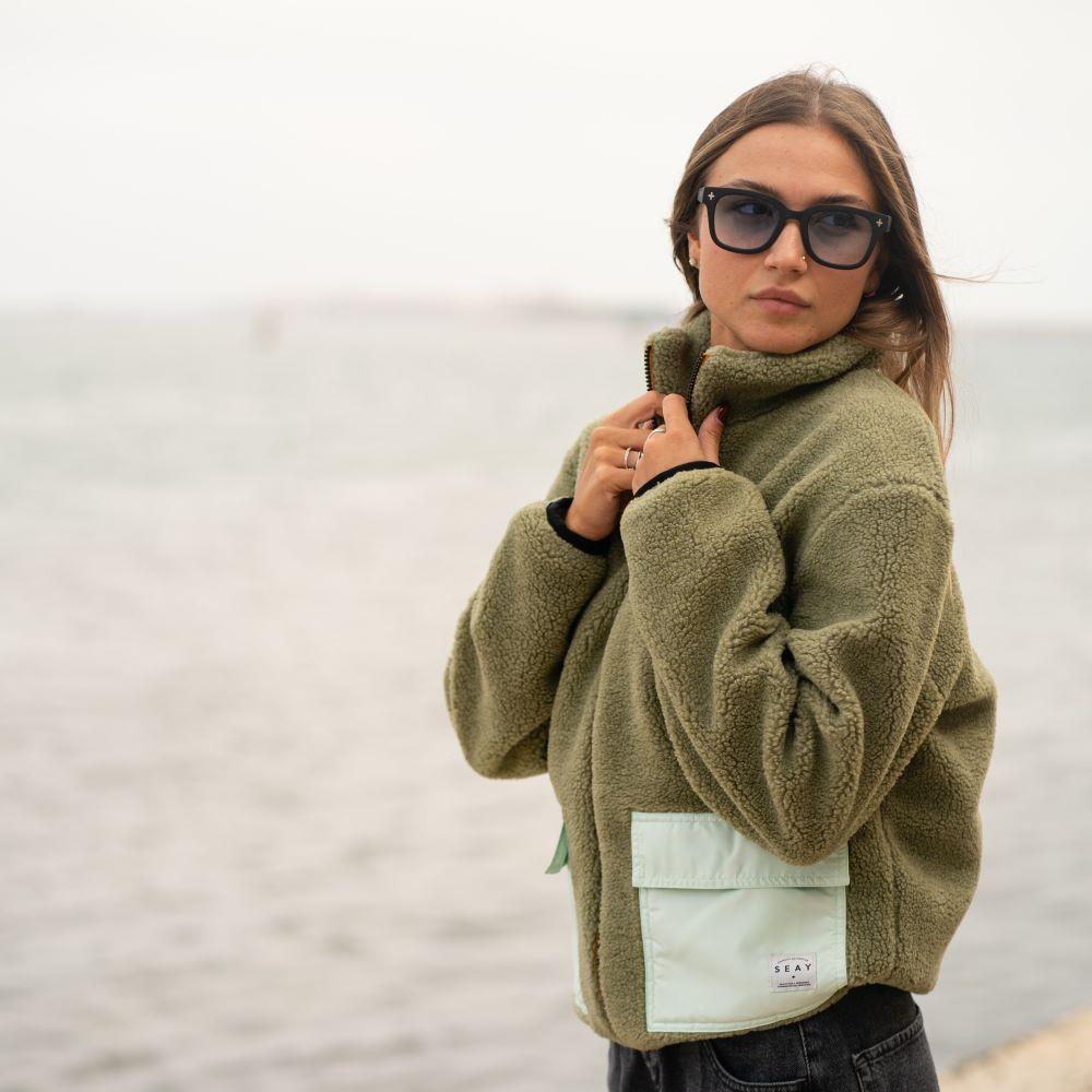 Seay / Giacca Teddy Verde Menta Nuovo