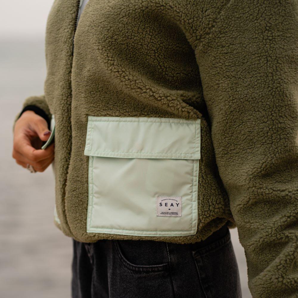 Seay / Giacca Teddy Verde Menta Nuovo
