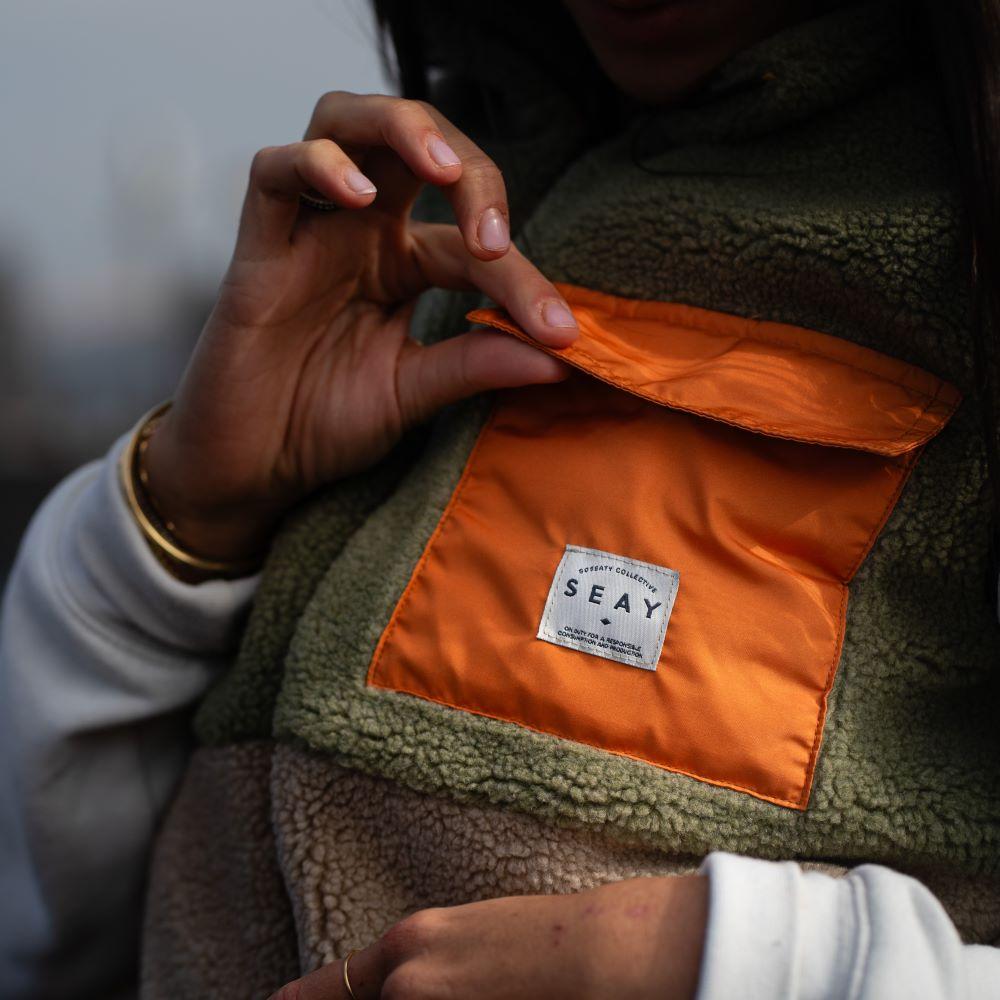 Seay / Gilet Teddy Verde Menta & Natural Vendita