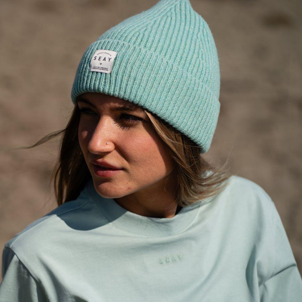 Seay / T-Shirt Verde Menta Delavé Qualità Garantita