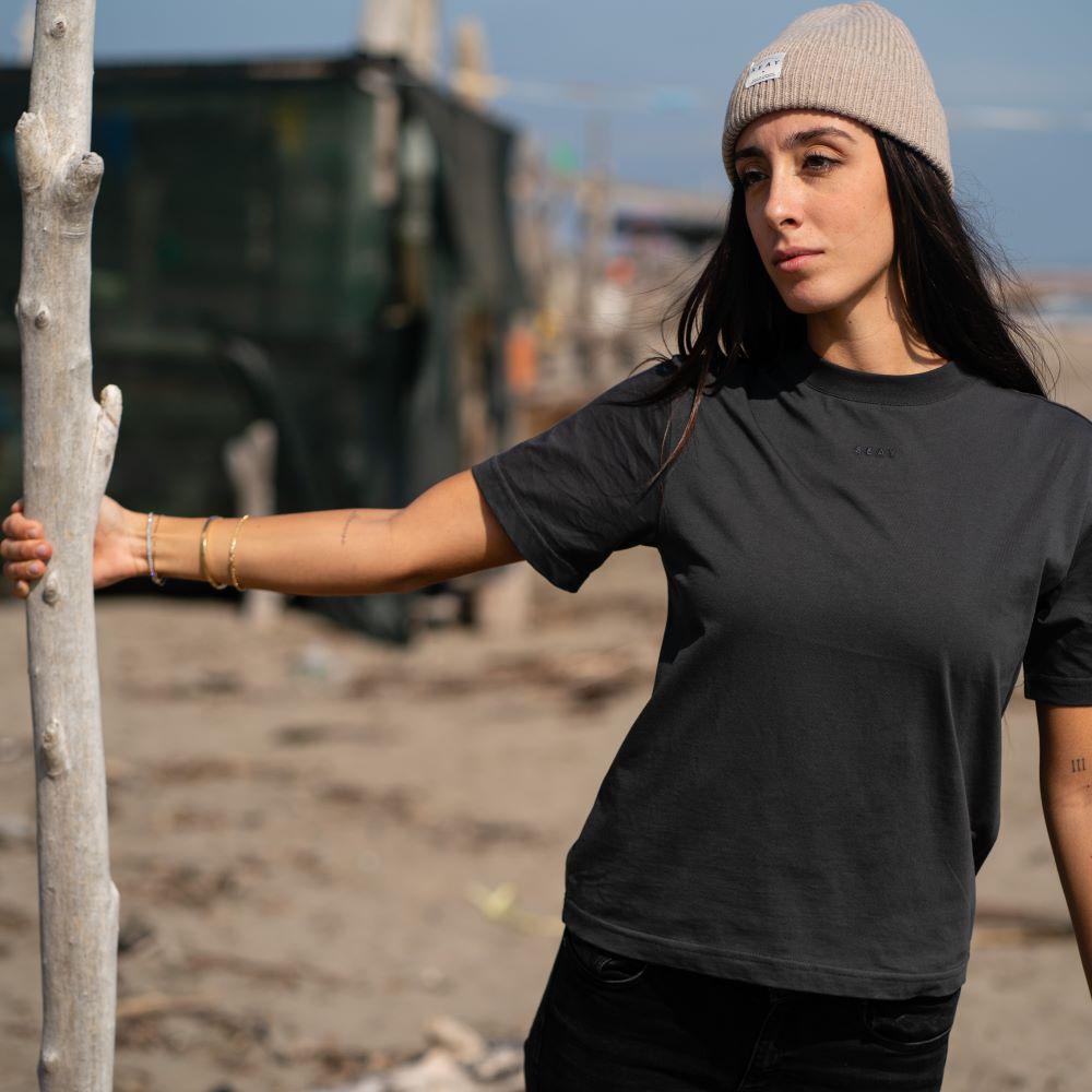 Seay / T-shirt Nera Delavé Negozi Online