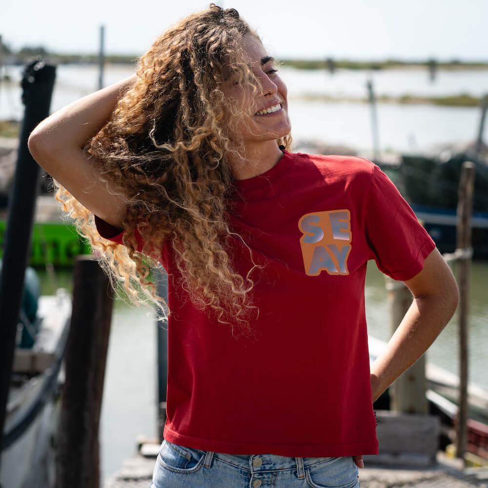 Seay / T-Shirt Loose Fit Rossa Affare Del Giorno